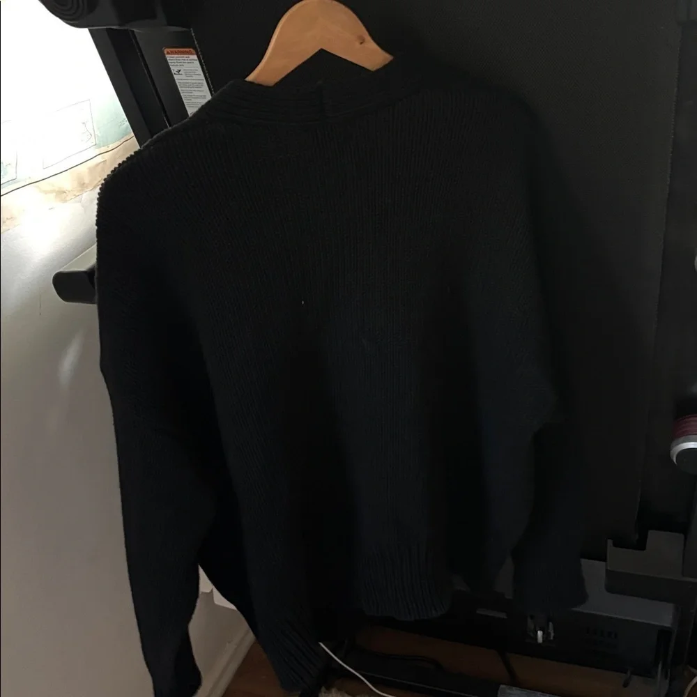Black Cardigan Sweater with Pockets